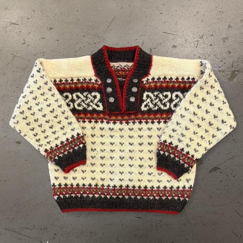 Vintage Womens Knit Wool Sweater SZ M